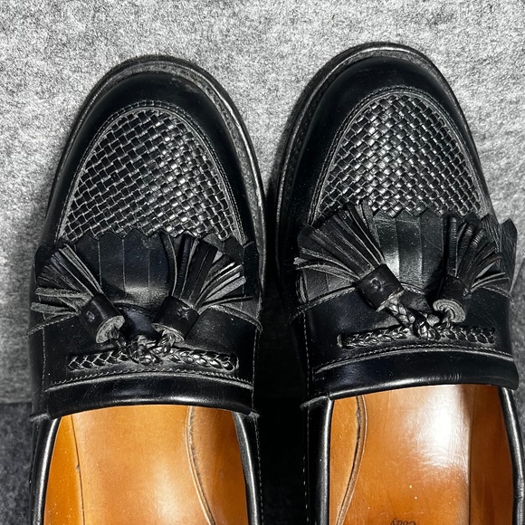Allen Edmonds Vintage Woven Tassel Black Loafers Size 9C - Picture 2 of 7